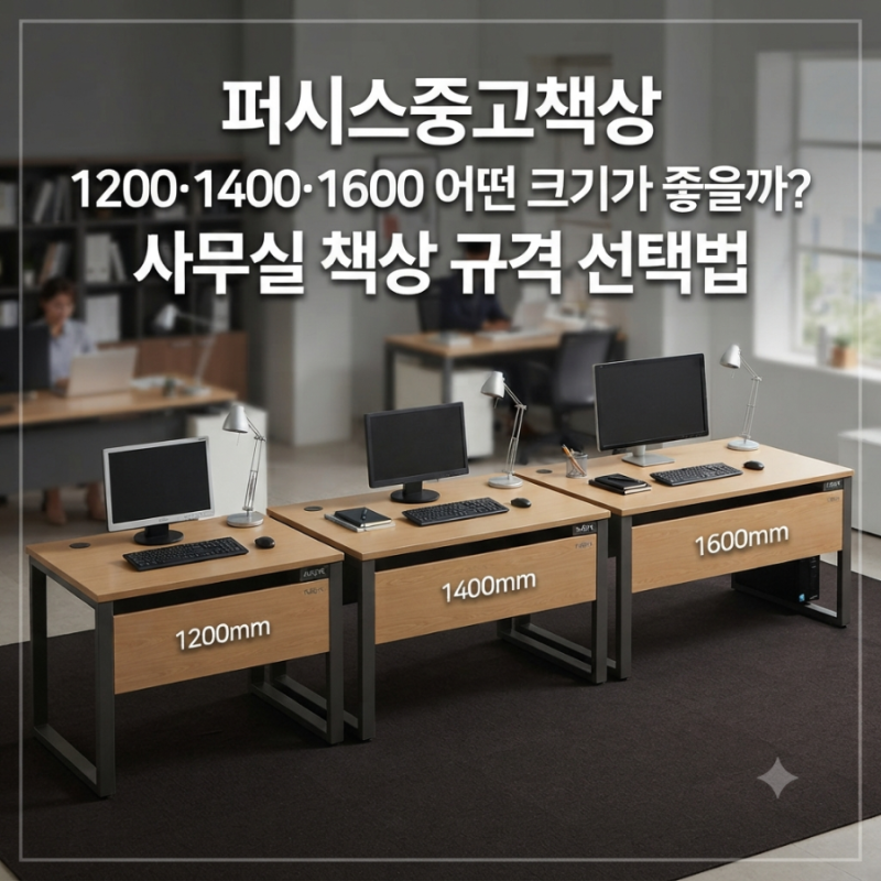 퍼시스중고책상 1200·1400·1600 어떤 크기가 좋을까? 사무실 책상 규격 선택법