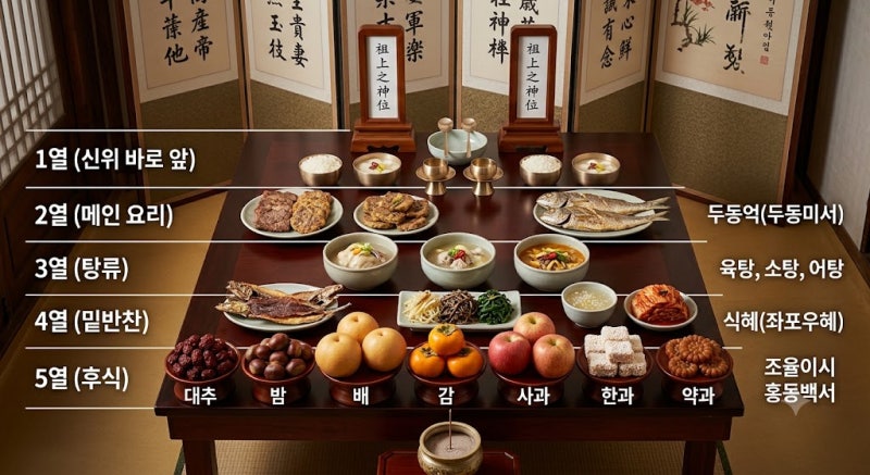"밤은 어디에 놓지?" 부모님도 헷갈리는 제사상 차례상 차림법, 초간단 완벽 가이드