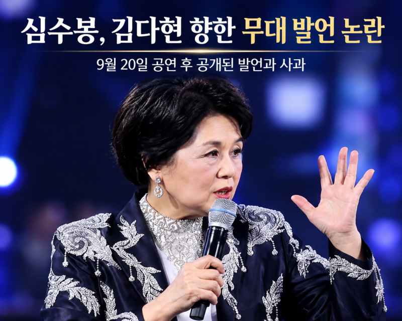 가수 심수봉, 김다현에게 혹평으로 논란 후 사과