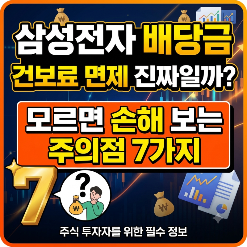 삼성전자 배당금 건보료 면제 진짜일까, 모르면 손해 보는 주의점 7가지