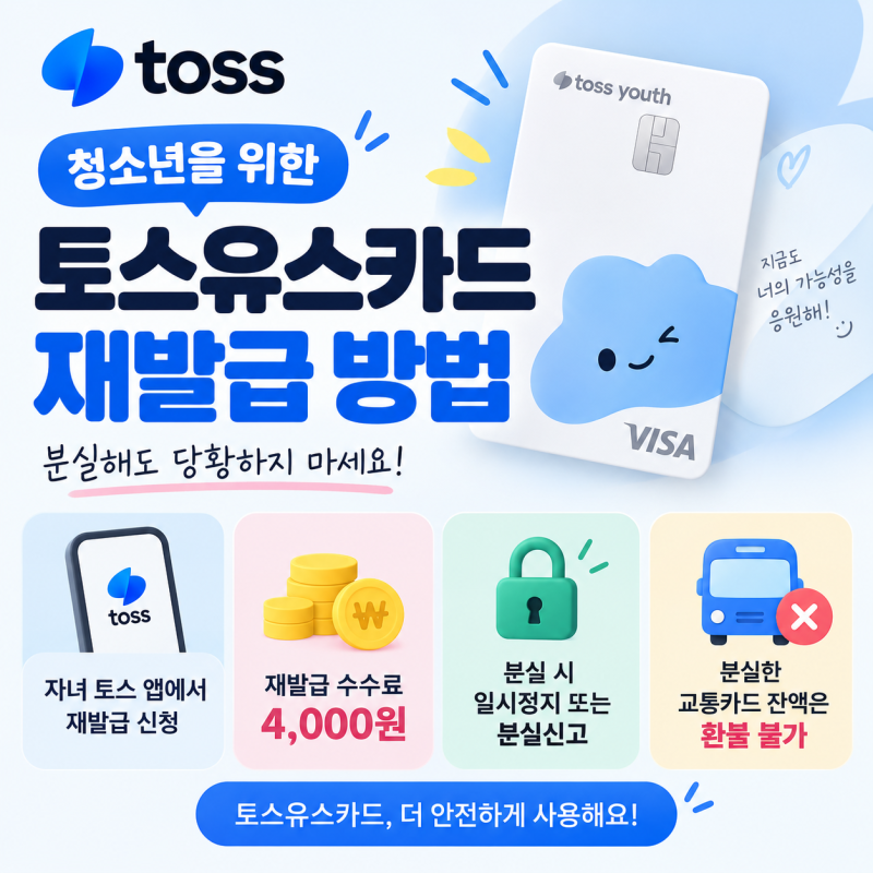 토스유스카드 재발급 방법, 분실했을 때 수수료와 교통카드 잔액까지