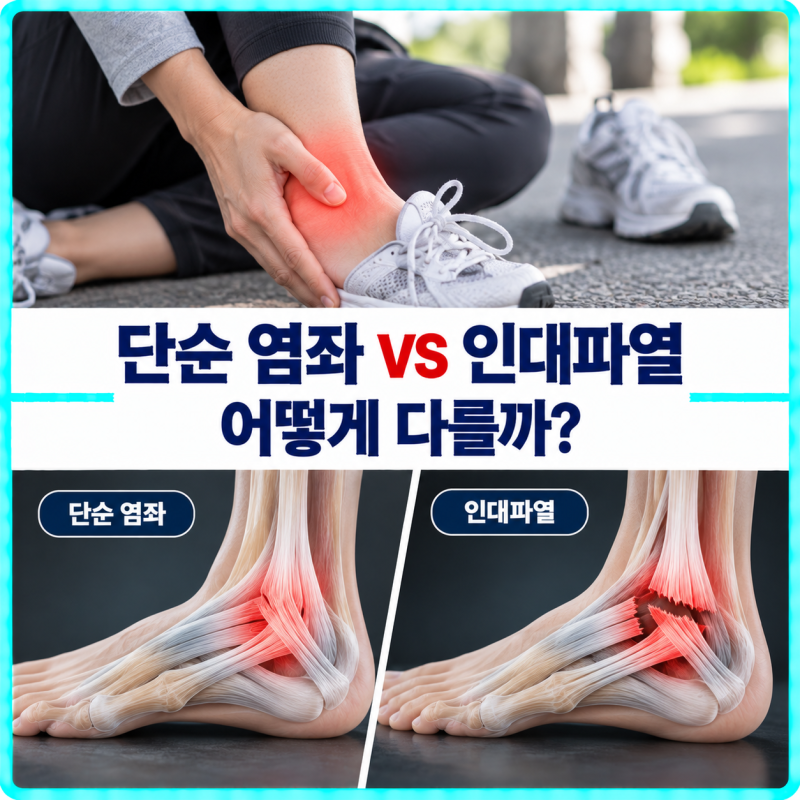 발목을 삐었는데 걸을 수 있으면 괜찮을까? 단순 염좌와 인대파열에서 확인할 것