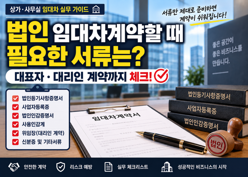 법인 임대차계약할 때 필요한 서류는? 대표자·대리인 계약까지 체크리스트