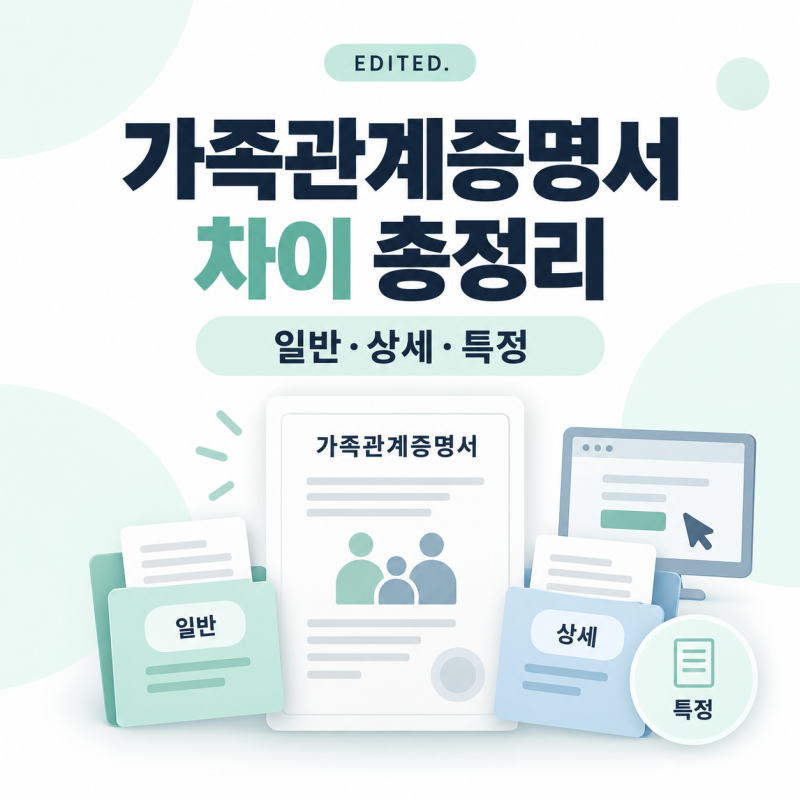 가족관계증명서 일반·상세·특정 차이｜어디에 뭘 제출해야 할까?