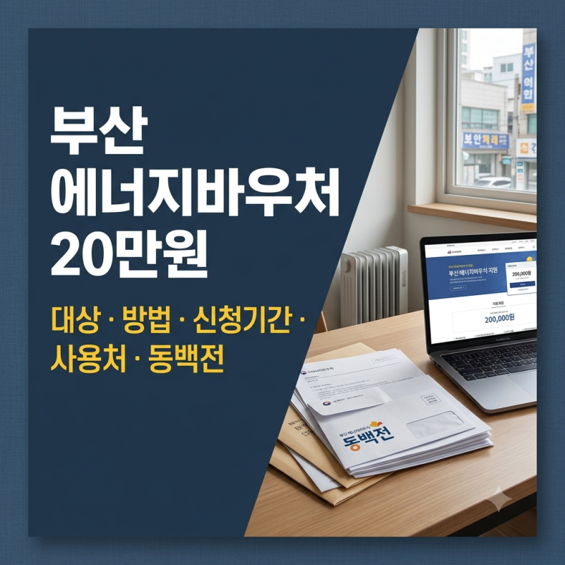 부산 에너지바우처 20만원｜대상·기간·신청방법 완벽정리