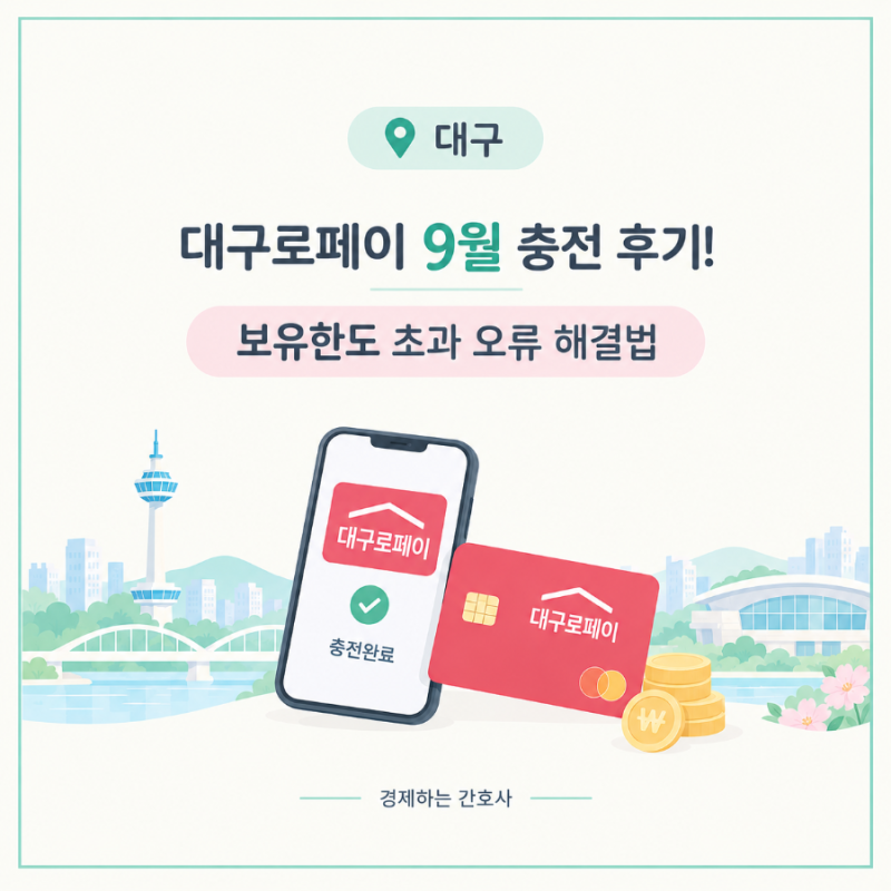 대구로페이 9월 충전 후기! 보유한도 오류 해결법 (30만 원 충전 팁)