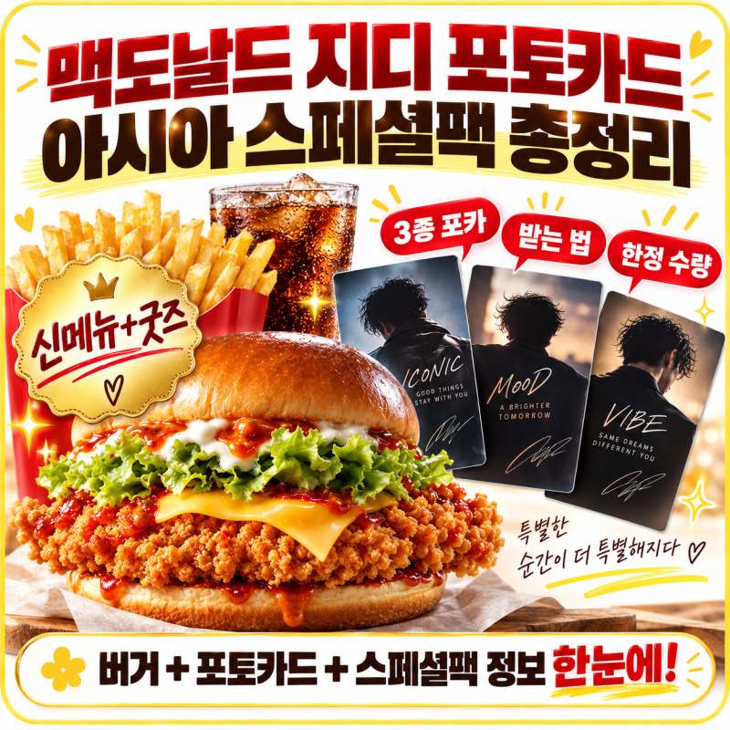 맥도날드 포토카드 지디 3종, 아시아 스페셜팩 구성부터 받는 법까지