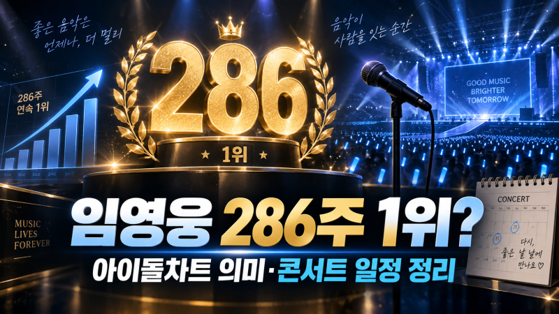 임영웅 아이돌차트 286주 연속 1위 무슨 뜻?｜콘서트 일정까지 총정리