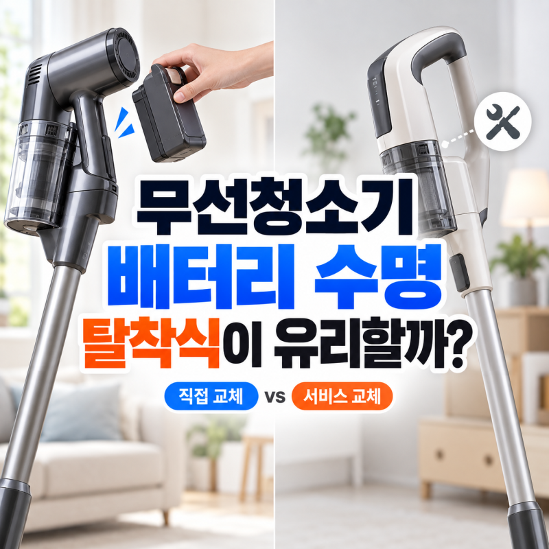 무선청소기 배터리 수명, 교체 주기·비용까지 보면 탈착식이 유리할까?
