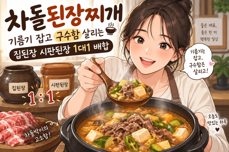차돌된장찌개 기름기 잡고 구수함 살리는 황금 비율 비법