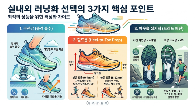 헬스장 런닝머신 vs 야외 러닝화 차이: 실내외 운동화 고르는법