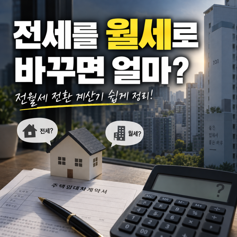 전세를 월세로 바꾸면 얼마? 전월세 전환 계산기 쉽게 정리