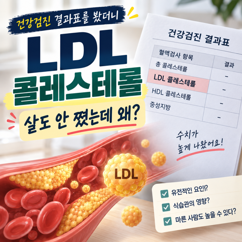 LDL 콜레스테롤 높은 이유, 살도 안 쪘는데 수치가 높다면?