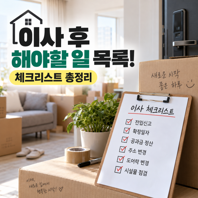 이사 후 해야할 일 목록 총정리! (이대로 따라만 하세요)