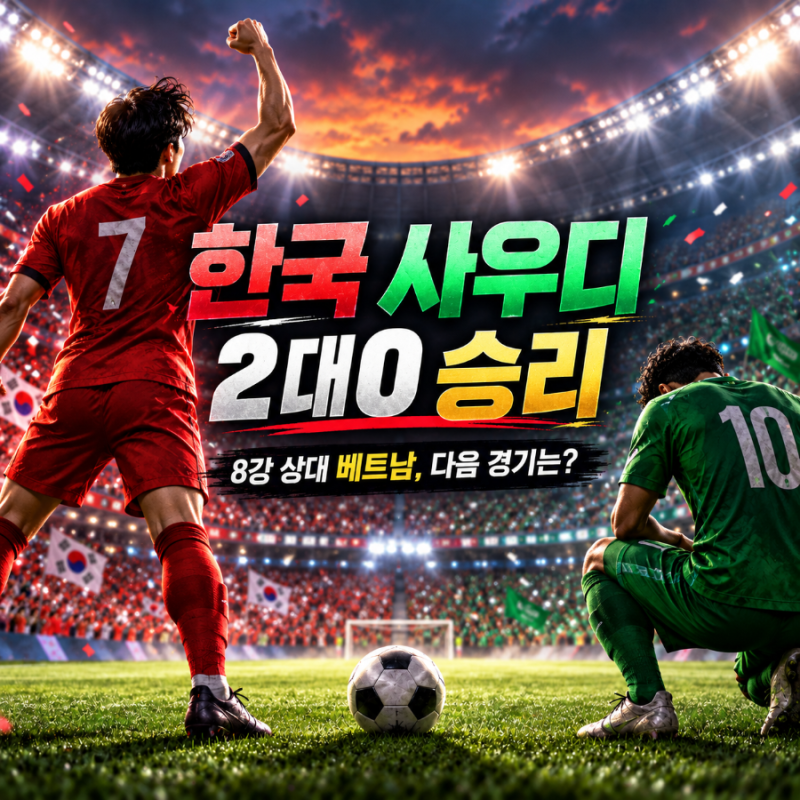 한국 사우디 2대0 승리, 다음 상대 베트남 8강은 언제?