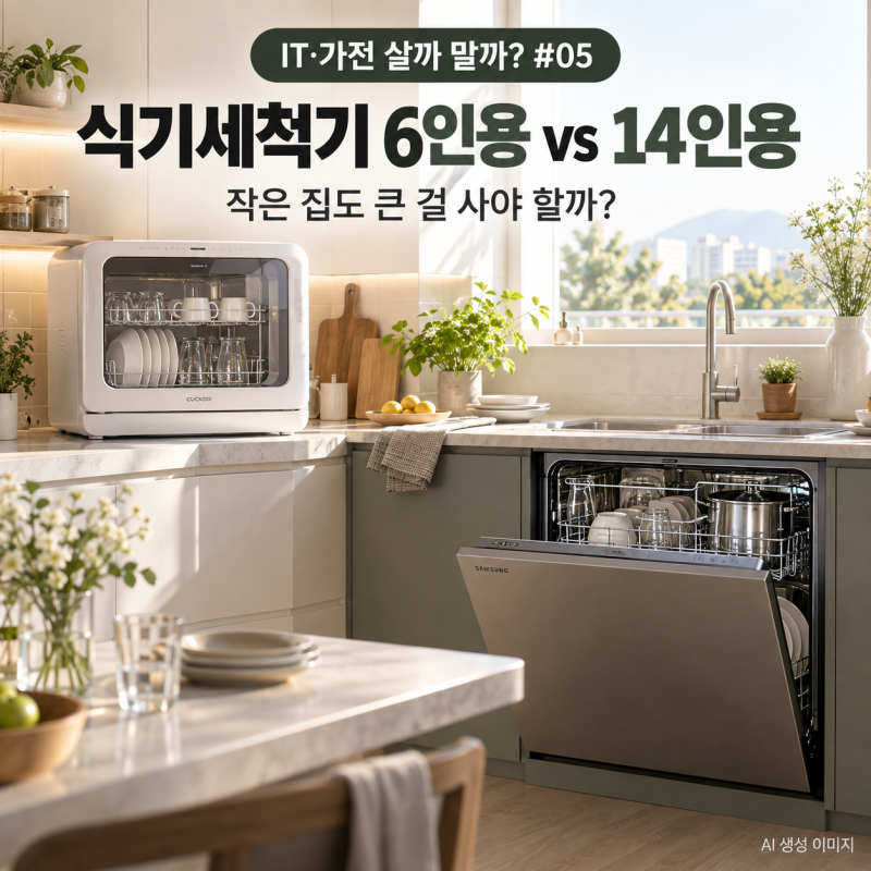 IT·가전 살까 말까? #05식기세척기 6인용 vs 14인용, 작은 집도 큰 걸 사야 할까?