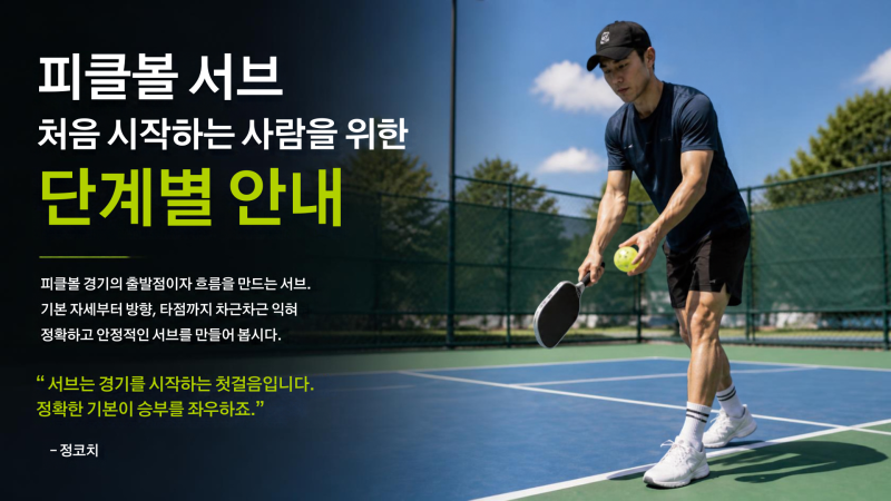 피클볼 서브 처음 시작하는 법 | 초보자 5단계 완벽 가이드 (2026 최신 규칙)