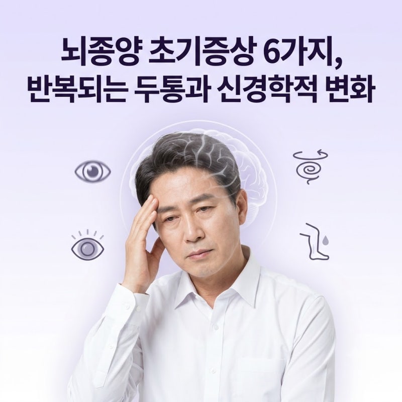 반복되는 두통과 신경학적 변화, 뇌종양 초기증상 6가지
