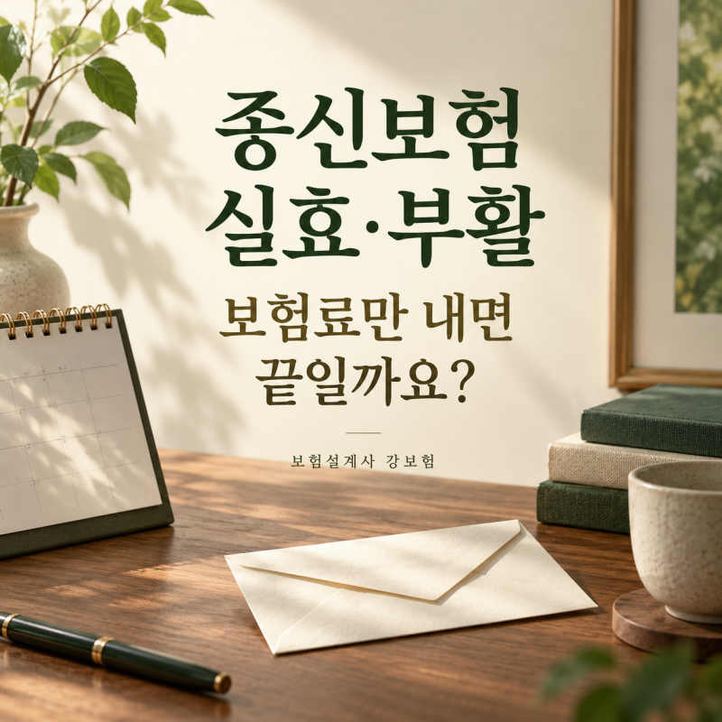 종신보험 실효와 부활, 밀린 보험료만 내면 보장이 다시 시작될까요?