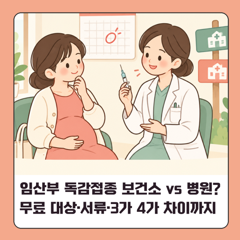 임산부 독감접종 보건소 병원 차이 무료