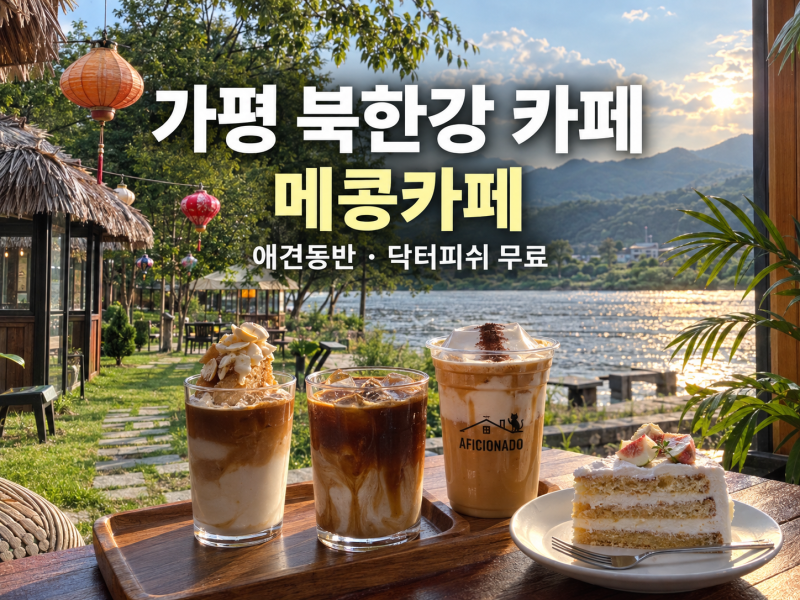 가평 북한강 카페 메콩카페, 애견동반 가능 + 닥터피쉬 무료