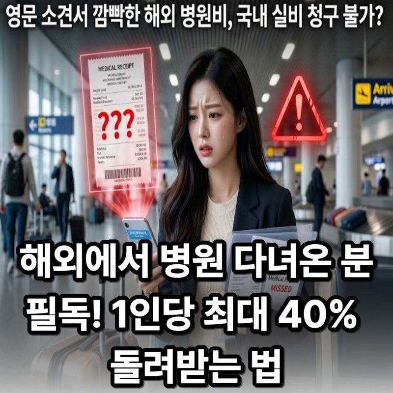 "해외 병원에서 정신없어서 영문 진단서를 못 떼고 왔는데,약국 처방전이랑 카드 영수증만으....