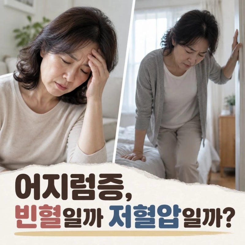 [저혈압 증상] 갑자기 어지러울 때, 빈혈과 저혈압 증상 차이와 응급 대처방법
