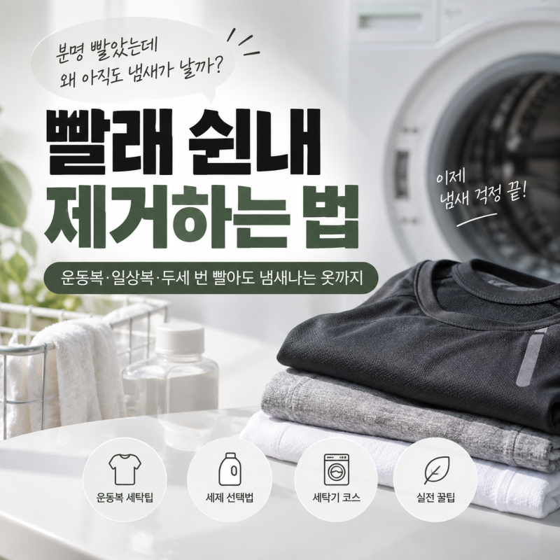 빨래 쉰내 제거 두 세번 빨아도 냄새 나는 옷은 이렇게