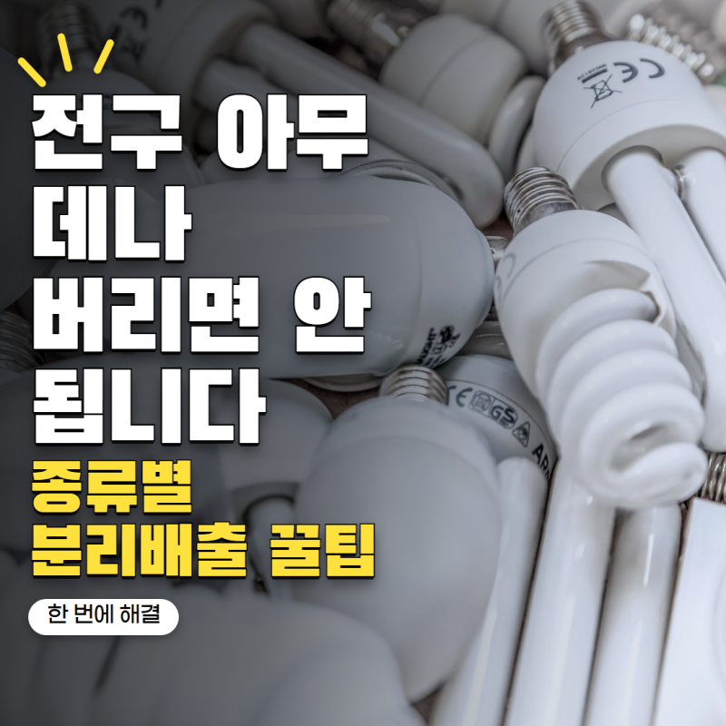 '전구 아무 데나 버리면 안 됩니다' LED·백열전구 종류별 버리는법