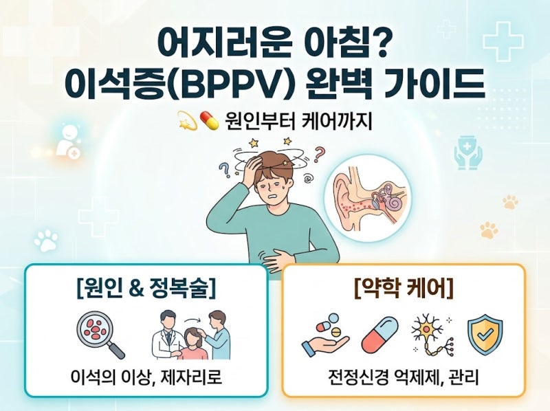 아침에 일어날 때 천장이 빙글빙글 돌고 구역질이 난다면? 이석증(BPPV) 원인과 이석 정복술, ....