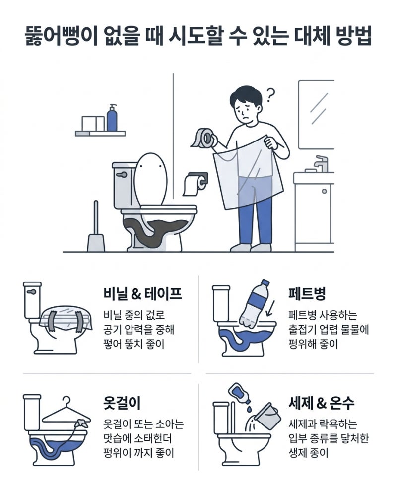 뚫어뻥 없을 때 비닐과 페트병으로 변기 뚫는 법