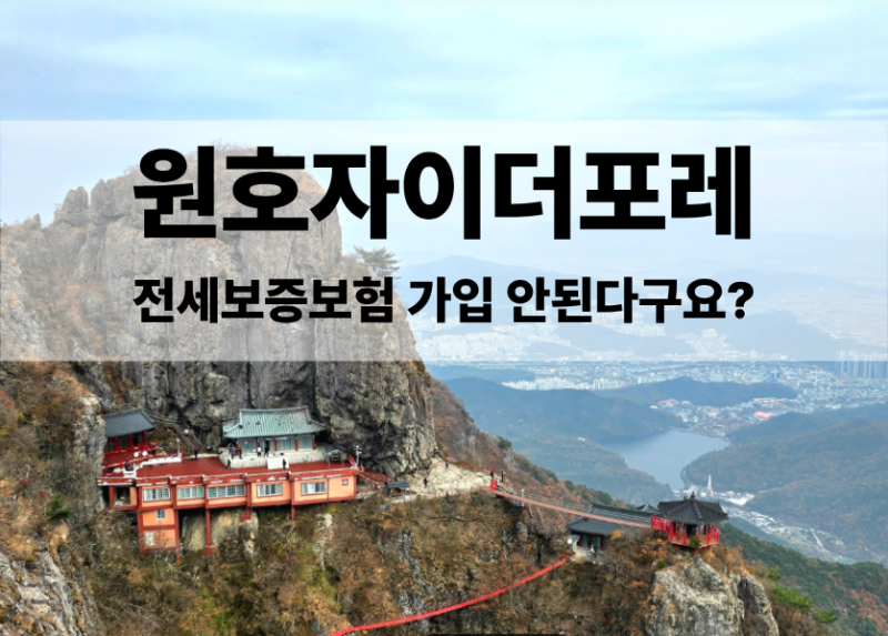 원호자이더포레 전세보증보험가입 얼마까지 되나요? 신축아파트 전세 보증보험 가입시 주택....