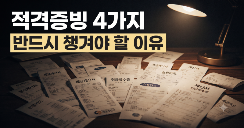 [7편] 적격증빙 4가지(세금계산서, 현금영수증, 신용카드, 계산서) 완벽 정리