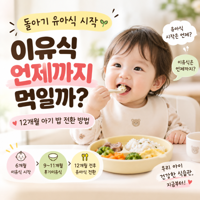 돌아기 유아식 시작 이유식 언제까지 먹일까 12개월 아기밥 전환 방법