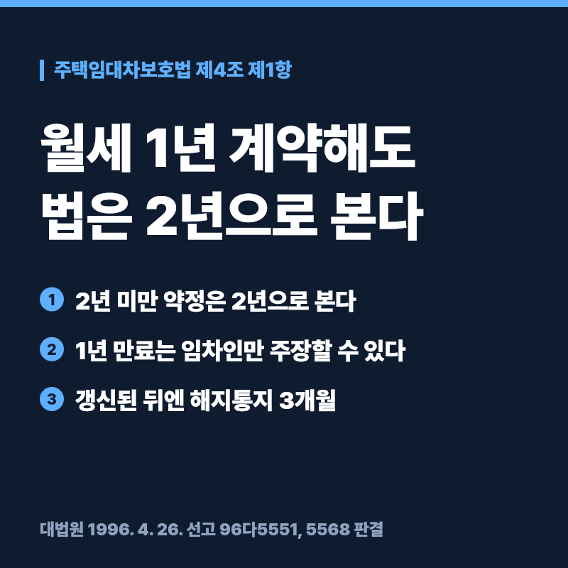 월세 계약기간 1년 계약해도 2년, 임차인만 고른다