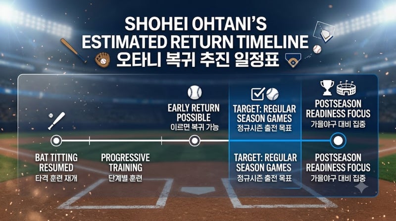 오타니 복귀 가능성 타격 훈련 재개 일정 및 정규시즌 출전 전망 총정리