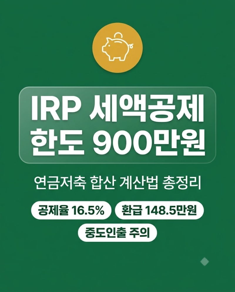 IRP 세액공제 한도 900만원 계산법과 환급액 총정리
