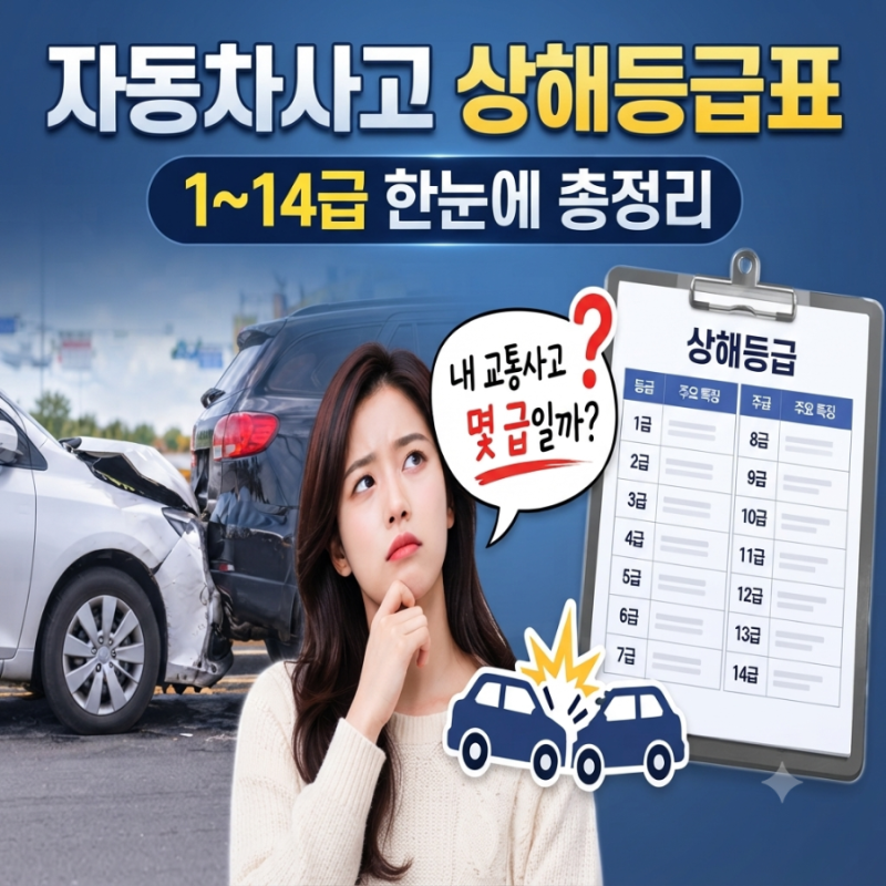 자동차사고 상해등급표 1~14급, 내 부상은 몇 급에 해당할까