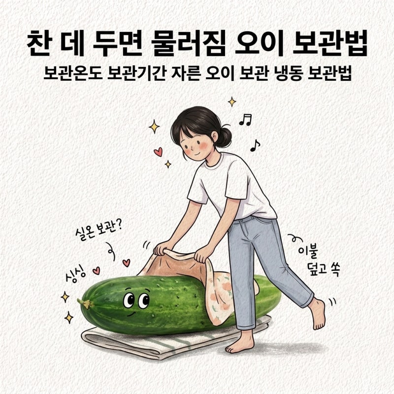 찬 데 두면 물러짐 오이 보관법 보관온도 보관기간 자른 오이 보관 냉동 보관법