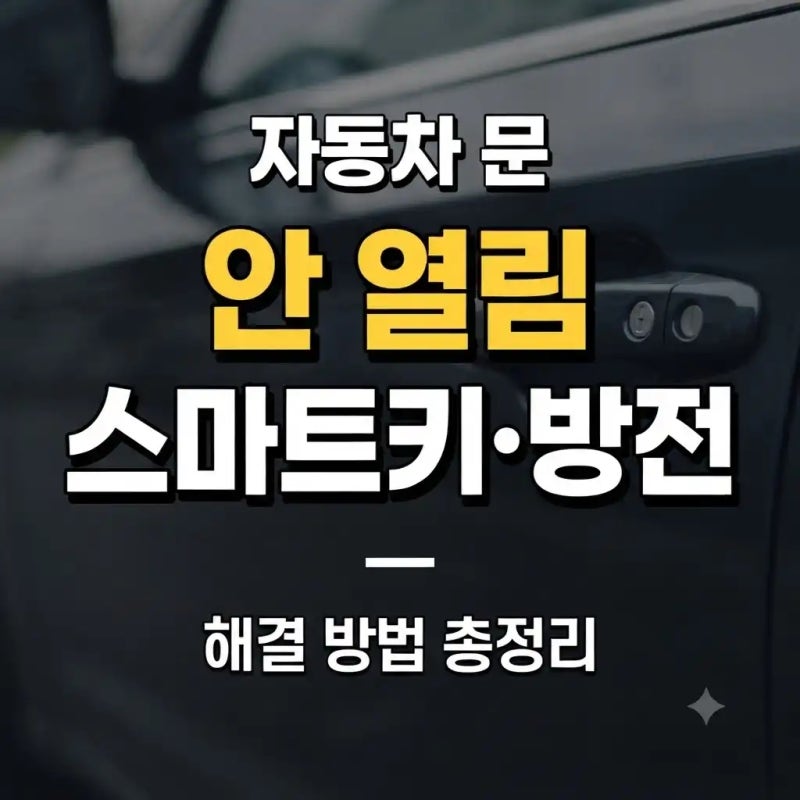 자동차 문 안 열림 해결 방법｜스마트키·배터리 방전 확인