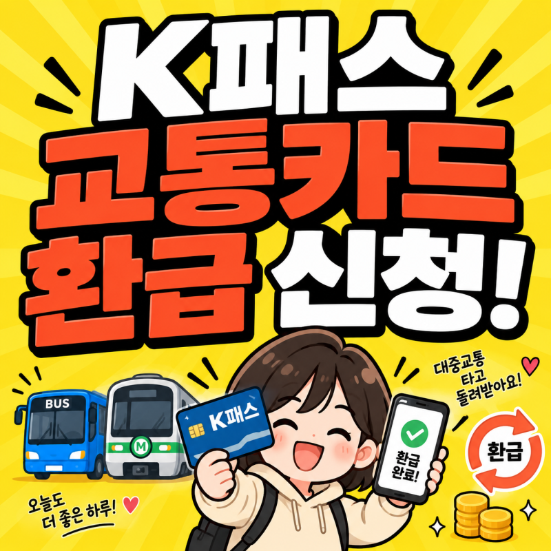 K패스 교통카드 등록 환급 1분컷 선불 후불 체크카드 신청 총정리