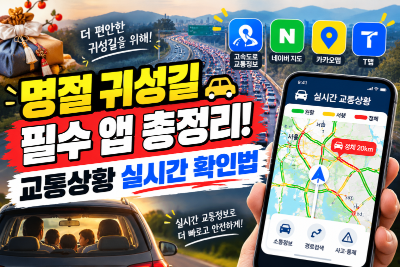 명절 귀성길 필수 앱 총정리! 교통상황 실시간 확인법