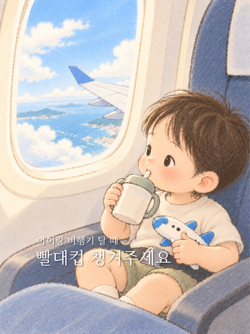 아이 비행기 귀통증 어떻게? 이륙·착륙 때 물 마시기