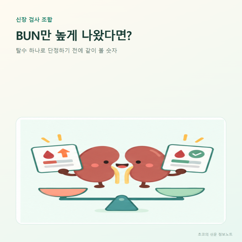 BUN만 높고 크레아티닌은 정상이라면? 탈수 외에 보는 원인