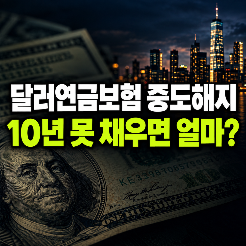 달러 연금보험 중도해지 환급금, 10년 못 채우면 얼마 돌려받을까?