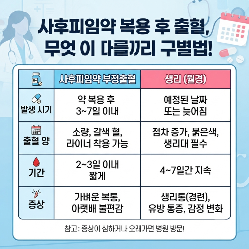 사후피임약 먹고 출혈이 생겼다면? 부정출혈 생리 구별 3가지