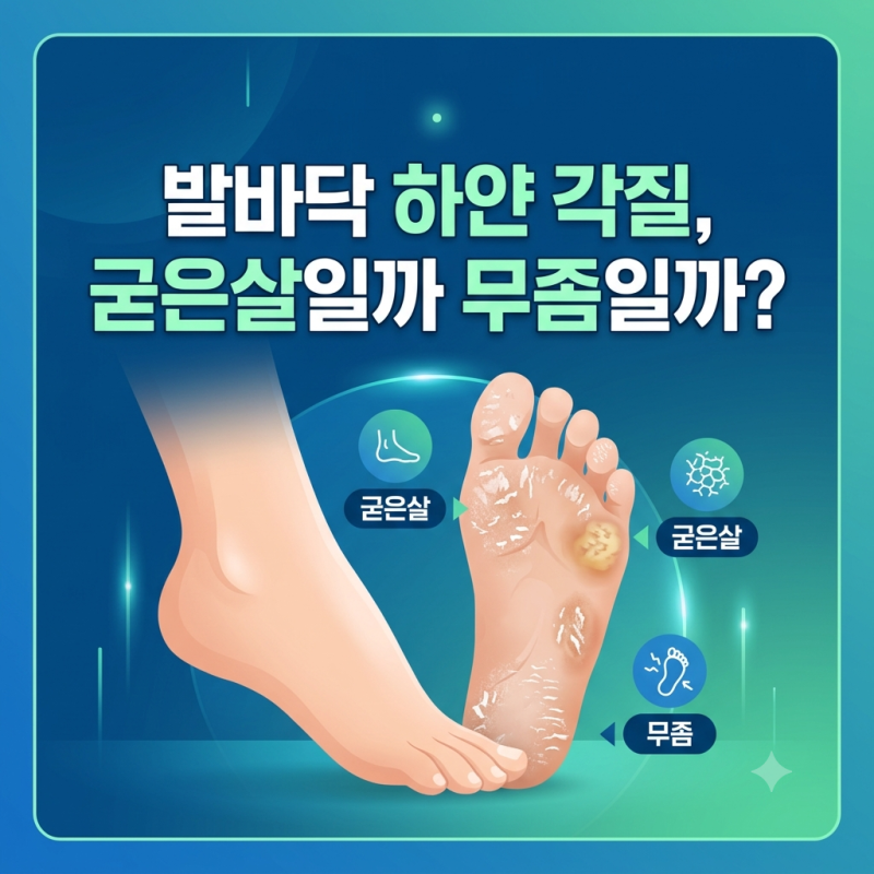발바닥 하얀 각질 원인, 단순 건조증일까? 무좀·건선 구별법과 치료법