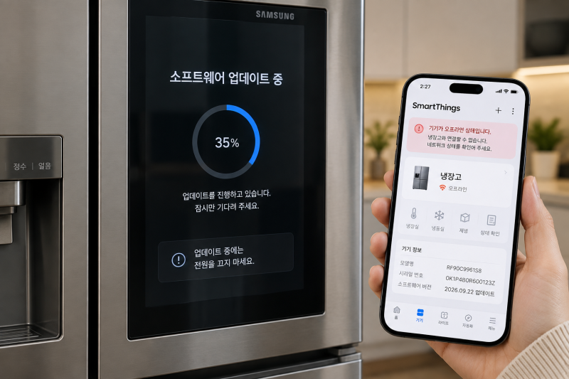 삼성 냉장고 스마트싱스 업데이트 먹통 해결방법:(+오류 복구 방법, 소프트웨어 롤백 방법)