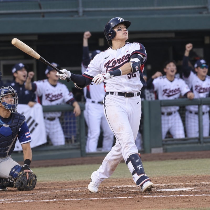 류지현호 태국 18-1 콜드승, 박재현 만루홈런 두 방으로 조 1위 슈퍼라운드