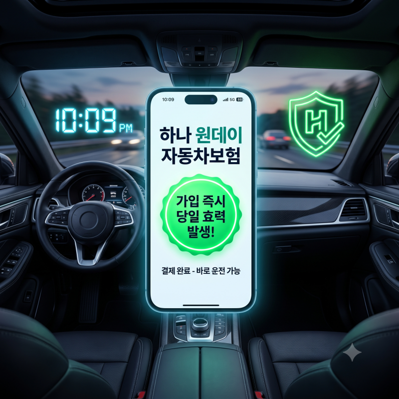 출발 당일 휴게소에서 3분 만에! 하나 원데이 자동차보험 가입 방법 및 효력 발생 시간